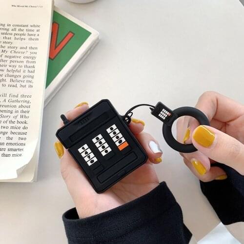 3d creative phone Cover for apple airpods1 2 hooks soft earphone case for airpods bluetooth headset keychain keyring