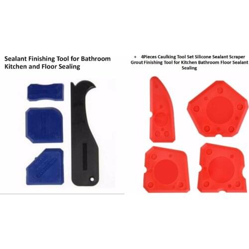 4pcs Silicone Sealant Finishing Tool and 4pcs Caulking Tool Set Silicone Sealant Scraper Grout Finishing Tool