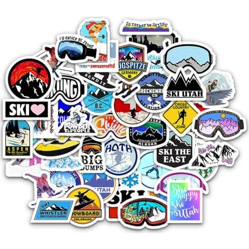 50pcs Outdoor Surf Stickers Extreme Sports Skiing Waterproof Stickers To DIY Laptop Surfboard Car Skateboard Sticker Graffiti