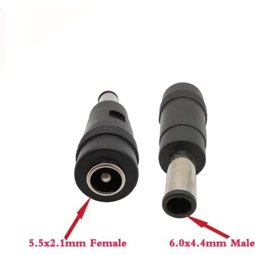 2/5/10Pcs DC Power Plug Connectors 5.5x2.1mm Female to 6.0x4.4mm Male DC Adapter Conversion Head Connector for Laptop Charger