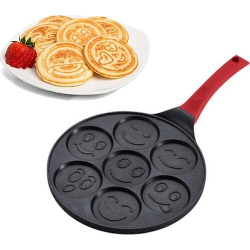 Pancake Maker Korean Non Stick Cooking Frying Pan Aluminium Alloy Smiley Face Style Easy Grill Eggs Mold Cookware
