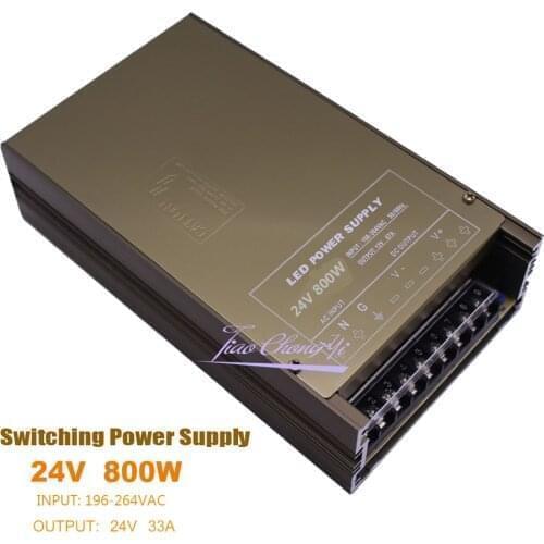 DC24V 33A 800W Switching Power Supply Universal Regulated Silver color AC198-264V input for 24V WS2811 5050 LED Strip Light