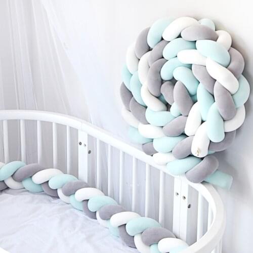 3M Length Knot Baby Bed Bumper Infant Knot Pillow Cushion Decoration Toys For Children Colorful Infant Room Decor