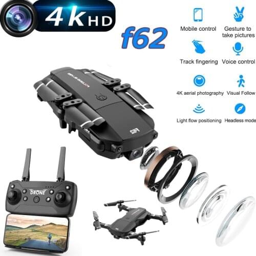 F62 Newest Mini Drone 4K Wifi HD Wide Angle Camera RC Drone Optical Flow Gesture Control Follow Quadcopter Back To Shcool Toy