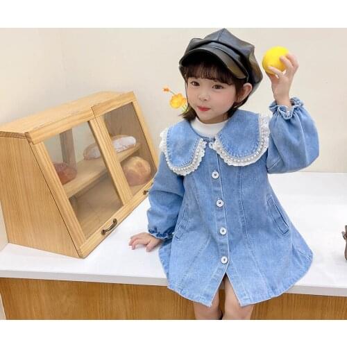 Girls Denim Coat Solid Color Coat For Girls Spring Autumn Coat Kids Toddler Childrens Clothing