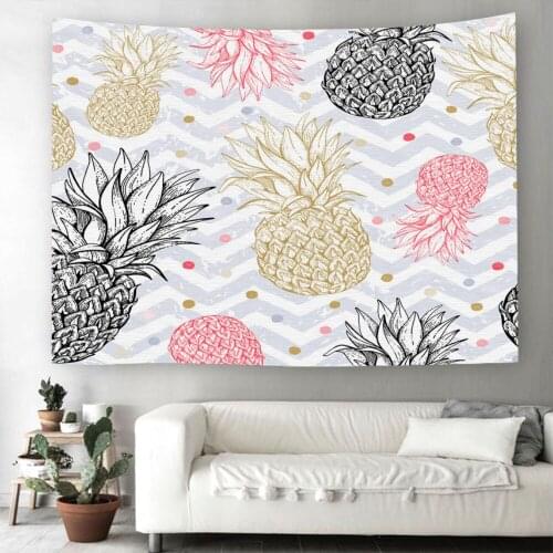 Fruit Pineapple Painting Printing Tapestry Tropical Fruit Hanging Cloth Scene Decoration Wall Hanging Cloth Multiple Sizes