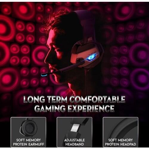 USB 3.5mm Wired Stereo Game Headphones K5 Gaming Headset Noise Reduction with Mic LED Lights for PC Laptop PS-4 Headphone