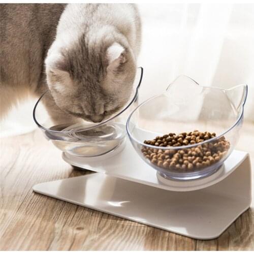 Pet Cat Dog Food Water Bowls Feeder Drinking Dish Protect Cervical Vertebra Double With Raised Stand Product