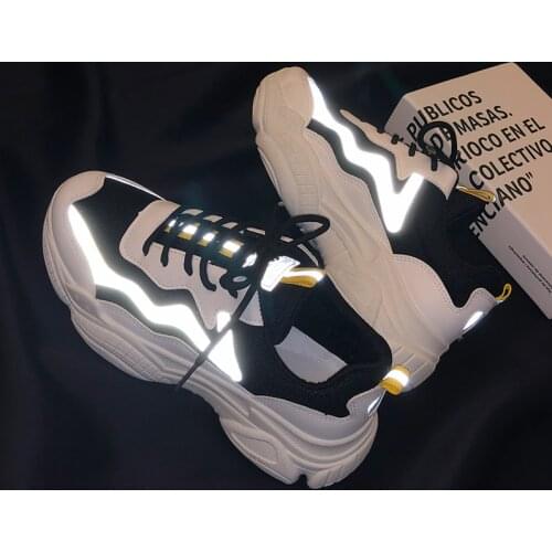 Black sneakers Women Fashion Vulcanized Shoes Women Designer Platform Chunky Sneakers Ladies Trainers Lace Up Spring Female Flat