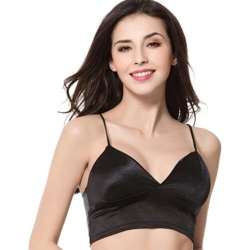 Fashion Sexy Satin Bikini Long With Navel Exposed 8-breasted Underwear Strap Wrap Chest Tube Top