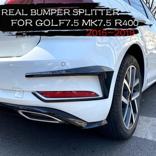 Car Rear Bumper Splitter Spoilers Canards Stickers Trim for V W Golf 7.5 R400 2016 2017 2018 2019