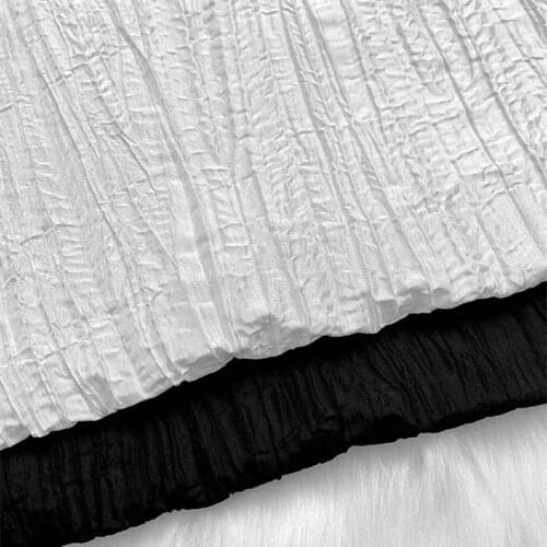 NW56 Summer White Pleated Gauze Hard Mesh Fabric/Fashion Gauze Clothe/Modelling DIY Materials/Designer Clothes Fabric