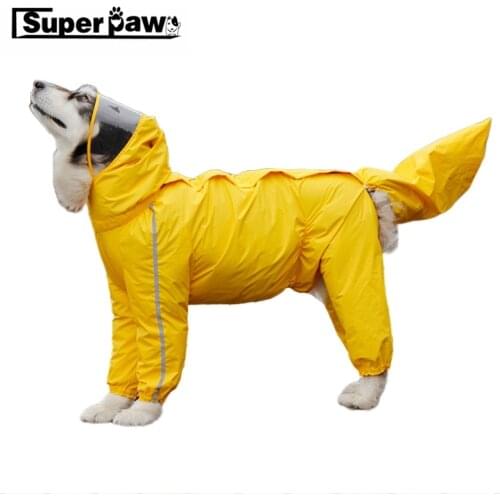 Fashion Pet Dog Raincoat Rain Coat Clothes Waterproof Jumpsuit For Medium Large Dogs Doberman Labrador Husky Alaska Akita CTC08