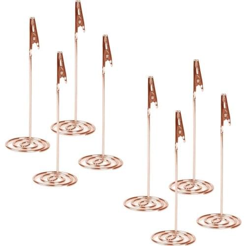 Clip Holder Stand with Alligator Clasp for Pictures Card Paper Note Clips - 12pcs (Rose Gold)