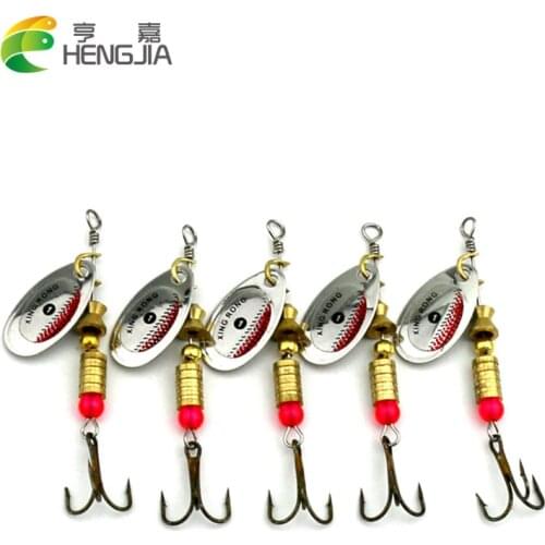 HENGJIA 5pc Spoon Lure size 1 spinnerbait Metal Fishing Lure Pesca bass noisy pike trolling Swimbait artificial Fishing Tackle