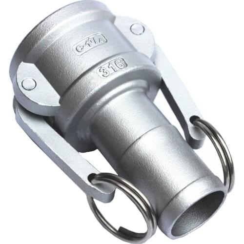 1-1/2" 38mm OD Hose Tail Barb x 55mm ID Camlock 304 Stainless Steel C Type Socket Fitting Pump Adapter Cam Groove Coupling