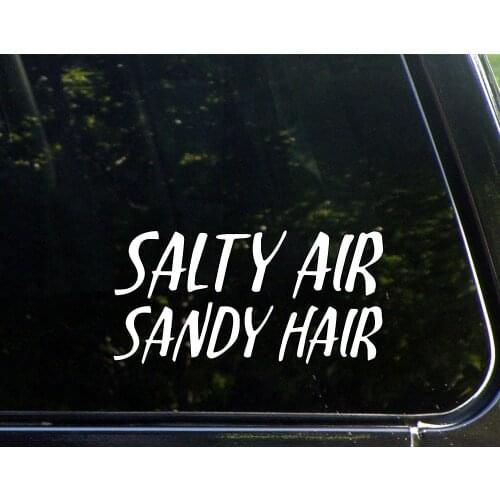 Salty Air, Sandy Hair - 6inches - Vinyl Die Cut Decal/ Sticker for Windows