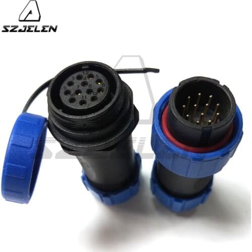 SP2110/SY2111, Waterproof Aviation Cable Connector Plug + Socket 12 Pins IP68, Electric equipment power charger plug socket