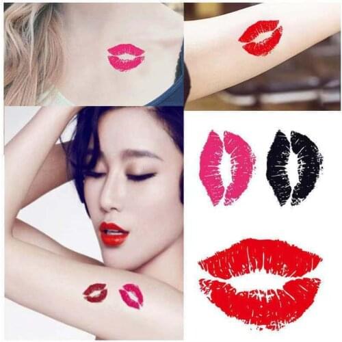 Waterproof Temporary Tatoo Fake Tattoo Sticker Sexy Lips Kiss Tattoos Stickers Tatouage Hand Foot Tatto Art For Men Women Girl