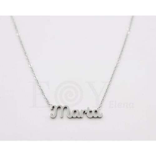Collar De Acero Inox Con Nombre De Marta Color Plata Alta Calidad Envió Desde España