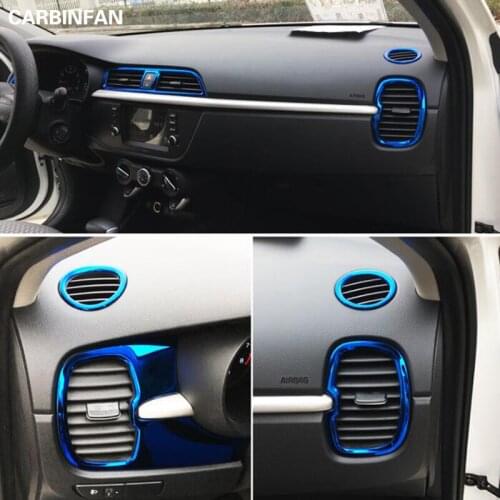 Air outlet circle cover interior mouldings car-styling chrome trim decoration accessory products part For Kia Rio 4 2017
