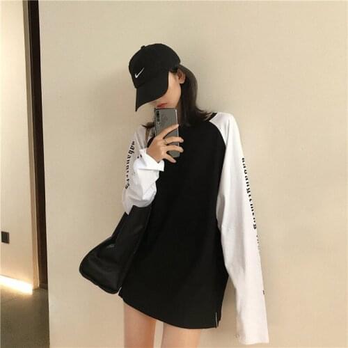 Female Korean Harajuku Casual Loose Letter Retro T-shirt Womens T-shirts Tops Japanese Kawaii Ladies Ulzzang Clothes For Women