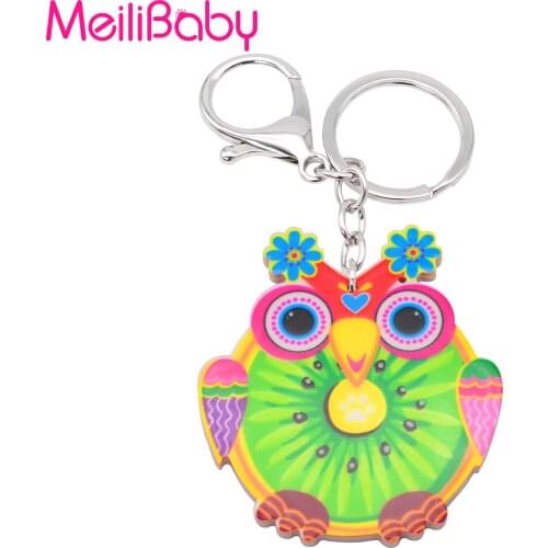 1Pc Fashion Cute Cartoon Acrylic Keychain Night Owl Key Chain Children Baby Girls Boys Students Gift For Women Mens Car keyring