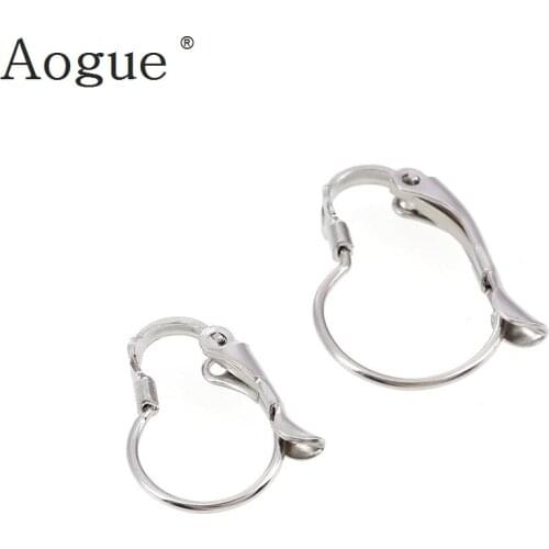 10 pieces Rhodium Stainless Steel French Ear Lever Back Design for Jewelry Findings Earring Beads Handmade