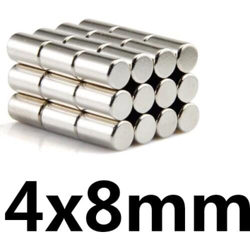 20/50/100pcs 4x8 mm Search Minor Diameter Magnet 4mmX8mm Bulk Small Round Magnets 4x8mm Neodymium Disc Magnets 4*8 mm