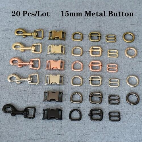 20 Pcs/Lot 15mm Metal Safety Strong Clips Lobster Clasp Dog Leash Carabiner Snap Hook DIY Key Chain Bag 15mm7826
