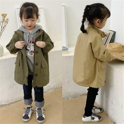2019 Girls Spring Autumn Trench Coat Casual Jackets Girl Baby Clothes Children Outfits Costume