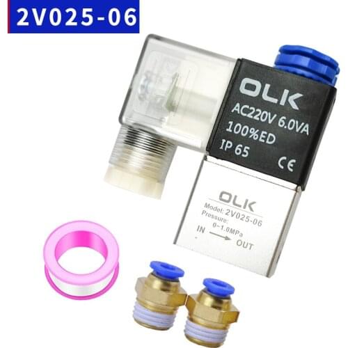 2V025-06 Free Shipping 1/8" 2 Position 2 Port Air Solenoid Valves Pneumatic Control Valve valvula neumatico valvula pneumatica