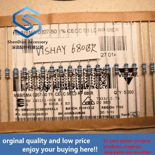 30pcs only orginal new Resistance Vishay resistance 1/4W 0.25W 680 Euro 680R can pay