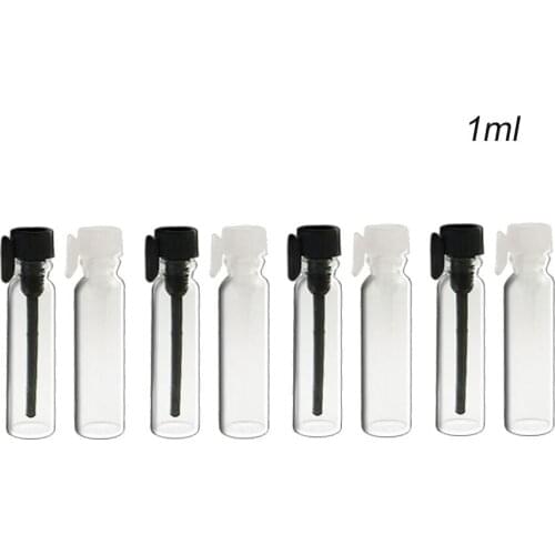 300pcs 1ml Mini Small Glass Perfume Bottle 1cc Glass Sample Test cosmetic Refillable Bottles Vials
