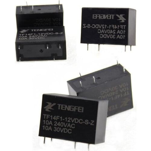 5PCS 14F Conversion Type Relay 12V/24V 5 Pins 10A TF14F1-12VDC-S-Z