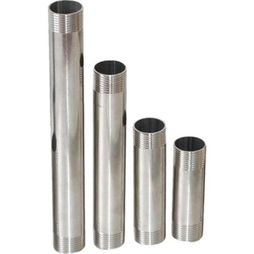 8/10/15/20cm 3/4" Double Male Thread Connector Pipe 304 Stainless Steel Water Pipe Adapter Shower Rod Extension Tube Male x Male