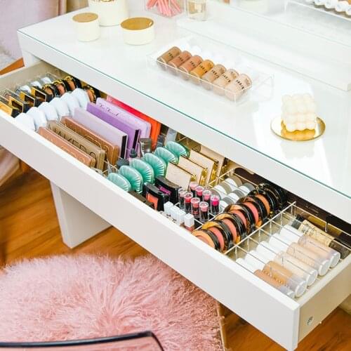 ANON Acrylic Dividers Set for the MALM Dressing Table Drawer, Acrylic Makeup Organizer MALM Drawer Dividers, Makeup Storage