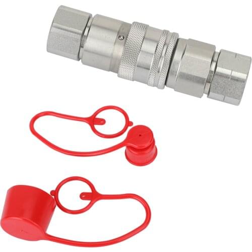 Artudatech 1/2" NPT Pair Hydraulic Flat Face Quick Coupler Skid Steer For Bobcat ISO 16028