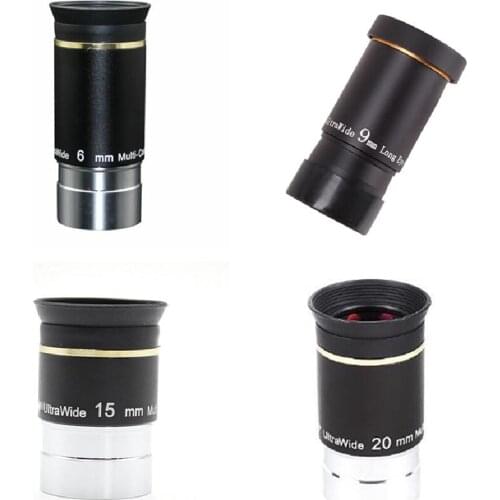 66 Degree 1.25 Inches UW 6mm 9mm 15mm 20mm Wide Viewing Angle Astronomical Telescope Planet Eyepiece UltraWide