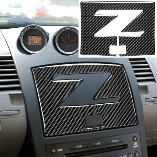 Car Real Carbon Fiber Center Console Navigation Panel Cover Decorative Trim for Nissan 350Z 2003-2009