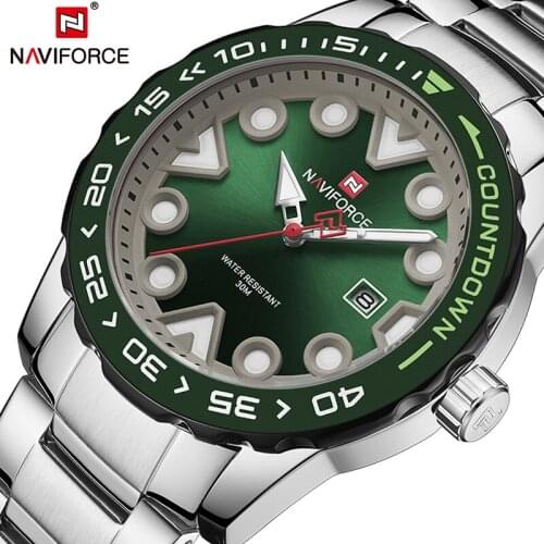 NAVIFORCE Men’s Watches Top Brand Luxury Analog Quartz Men Watch Waterproof Sport Wrist Watch Men Stainless Steel Male Clock