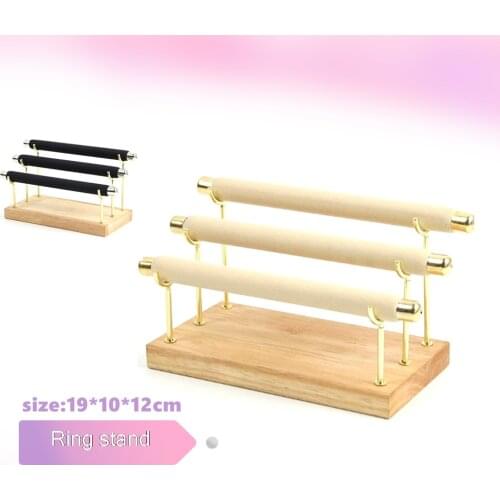 HOT Wooden Jewelry Display Stand Ring Holder T-Bar Display Bracelets Anklets Jewelry Display Stand Packaging Jewelry Tool