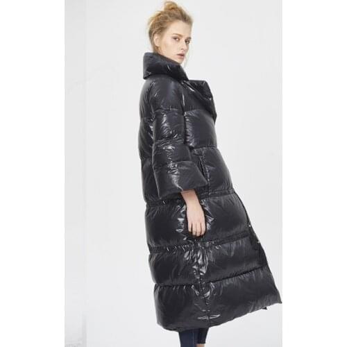 European Branding 2020 New 95% white duck dwon Long jacket women Thicken parka Turn Down Collar Female Overcoat LX908