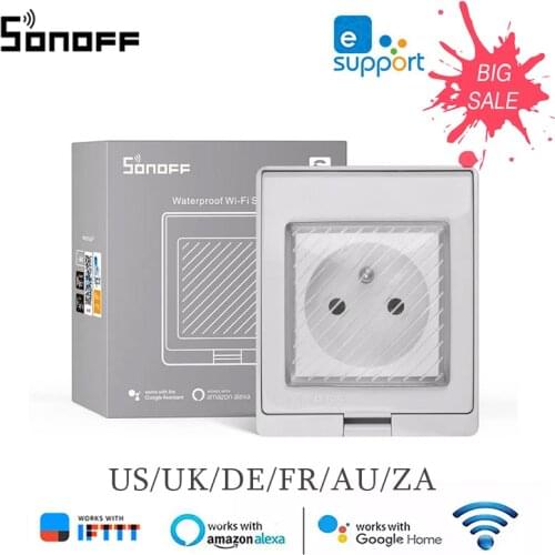 SONOFF S55 Wifi Smart Socket IP55 Waterproof Power Outlet Smart Home Control Via Ewelink APP Work With Alexa Google Home IFTTT