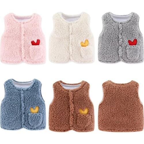 Infant Toddler Cardigan Winter Warm Vest Baby Kids Boys Girls Flannel Vest Coat Winter Clothes Warm Sleveesless Waistcoat
