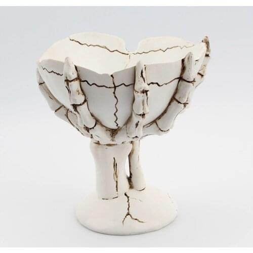 Skull Resin Storage Box Creative Skull Skeleton Hand Statue Jewellery Trinket Keys Container Home Candy Tray Office Decoration