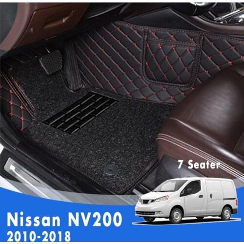 LHD Luxury Double layer Wire loop Carpets Car Floor Mats For Nissan NV200 2018 2017 2016 2015 2014 2013 2012 2011 2010 (7 Seats)