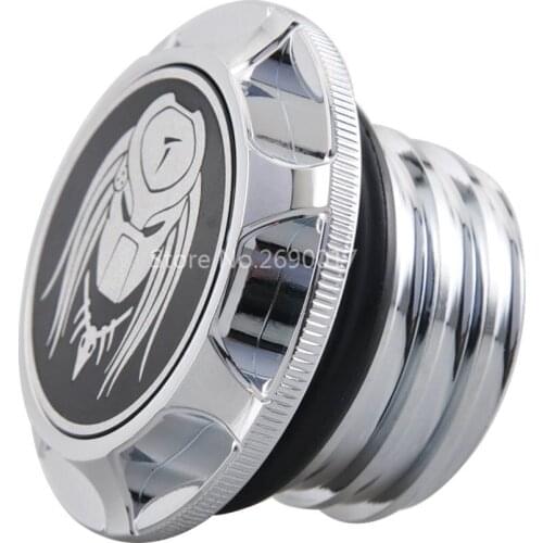 Motorcycle Aluminum Predator Mask Chrome Fuel Gas Tank Oil Cap Cover For Harley XL Dyna Softail Touring Road King Trike Models