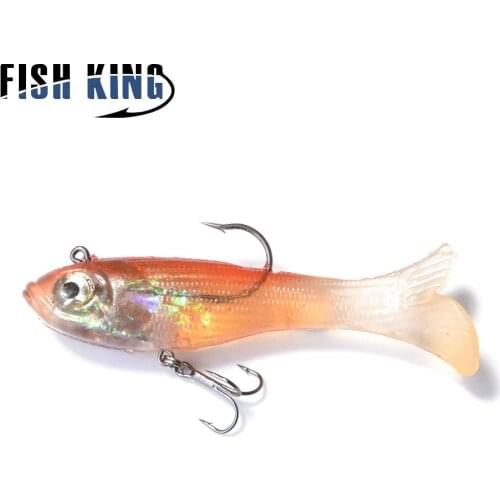 1PC Soft Bait With Lead Head Fish Swimbait Treble Hook Jig Fishing Lure Fishhook Fishing Tackle Jigging Sinking Hook Wobbler