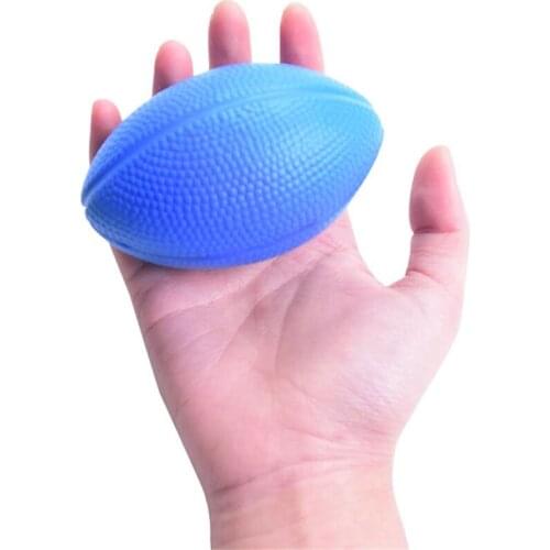 PU Rugby Shape Rehabilitation Training Grip Ball Soft Sponge Elastic Adult Finger Grip Ball Stress Relief Ball
